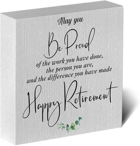 ENGVZ Country Retirement Artwork Wood Box Sign Rustic Farmhouse Style May You Be Proud of the Work Wood Block Plaque 5 X 5 Inches Home Office Desk Sign Decor for Presents in Kuwait