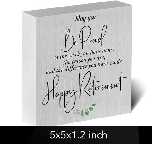 ENGVZ Country Retirement Artwork Wood Box Sign Rustic Farmhouse Style May You Be Proud of the Work Wood Block Plaque 5 X 5 Inches Home Office Desk Sign Decor for Presents in Kuwait