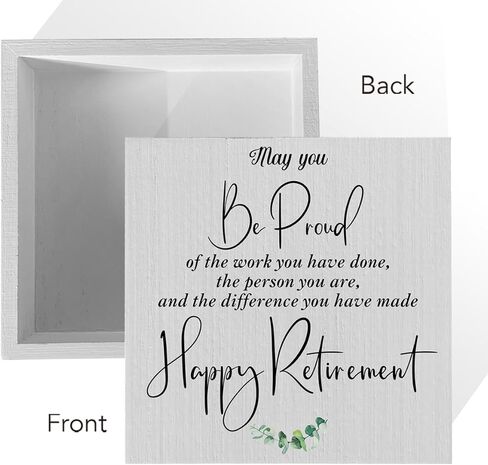 ENGVZ Country Retirement Artwork Wood Box Sign Rustic Farmhouse Style May You Be Proud of the Work Wood Block Plaque 5 X 5 Inches Home Office Desk Sign Decor for Presents in Kuwait