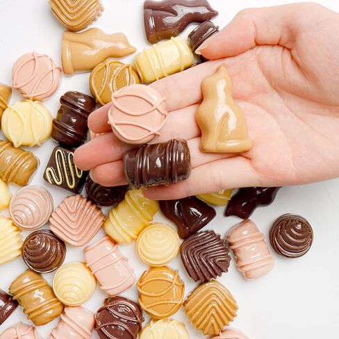 50 قطعة من الشوكولاته الاصطناعية محاكاة الشوكولاته الطعام الاصطناعي الشوكولاته الراتنج مسطحة الظهر الشوكولاته الشوكولاته للحرف اليدوية الحلوى ديكور المنزل نموذج المطبخ in Kuwait