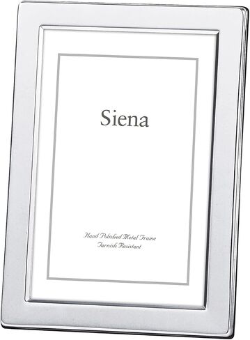 Siena Hammered Silver Picture Frame, Tarnish Resistant Finish, Perfect Photo Frame for any End Table, Credenza, Shelf, or Nightstand, Silver 5x7 in Saudi Arabia