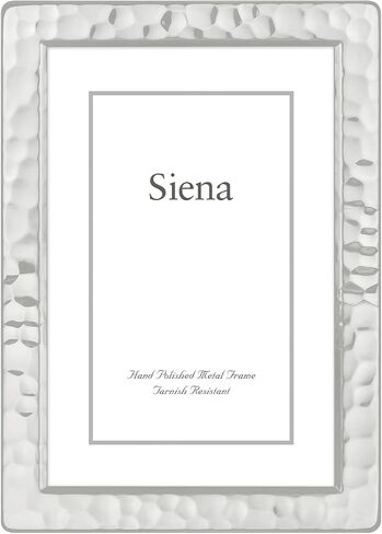 Siena Hammered Silver Picture Frame, Tarnish Resistant Finish, Perfect Photo Frame for any End Table, Credenza, Shelf, or Nightstand, Silver 5x7 in Saudi Arabia