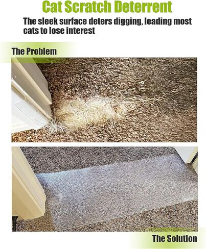 Helidrago Plastic Carpet Protector for Pets, Cat Carpet Scratch Stopper for Doorway, Clear Anti Scratch Protector Mat Under Door 15" x 42" in Kuwait