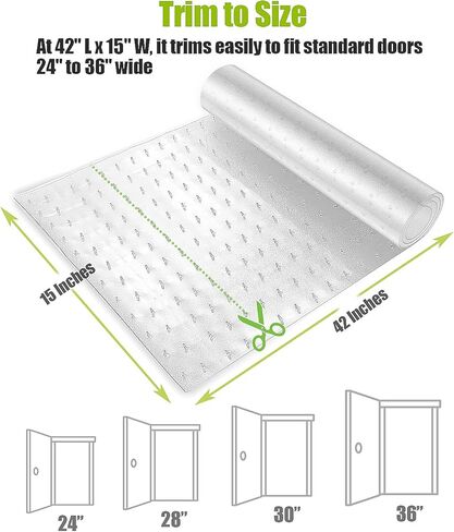 Helidrago Plastic Carpet Protector for Pets, Cat Carpet Scratch Stopper for Doorway, Clear Anti Scratch Protector Mat Under Door 15" x 42" in Kuwait