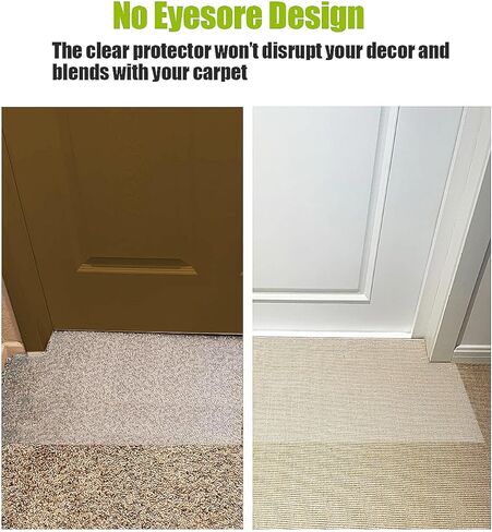 Helidrago Plastic Carpet Protector for Pets, Cat Carpet Scratch Stopper for Doorway, Clear Anti Scratch Protector Mat Under Door 15" x 42" in Kuwait