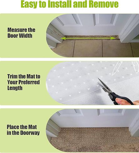 Helidrago Plastic Carpet Protector for Pets, Cat Carpet Scratch Stopper for Doorway, Clear Anti Scratch Protector Mat Under Door 15" x 42" in Kuwait