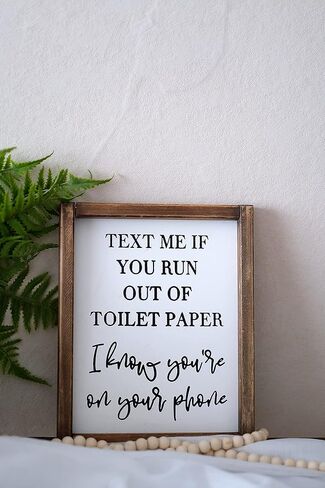 لافندر، إلهام، لافتات حمام مضحكة، ديكور منزل المزرعة نصف حمام ديكور جداري-هدايا هووسورمينغ - علامات نصف حمام مع اقتباس مضحك نص لي إذا كنت رن من TP، أنا أعرف أنك في هاتفك. in Kuwait