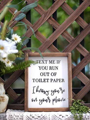 لافندر، إلهام، لافتات حمام مضحكة، ديكور منزل المزرعة نصف حمام ديكور جداري-هدايا هووسورمينغ - علامات نصف حمام مع اقتباس مضحك نص لي إذا كنت رن من TP، أنا أعرف أنك في هاتفك. in Kuwait