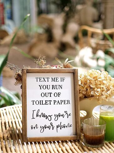 لافندر، إلهام، لافتات حمام مضحكة، ديكور منزل المزرعة نصف حمام ديكور جداري-هدايا هووسورمينغ - علامات نصف حمام مع اقتباس مضحك نص لي إذا كنت رن من TP، أنا أعرف أنك في هاتفك. in Kuwait