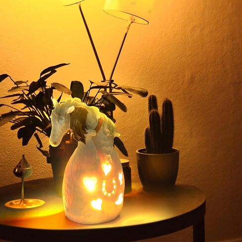 HADM Horse Gifts for Girls Women Horse Statues Candle Holder Girl Embrace Horse Hand-Painted Figurine Decor Gifts for Horse Lover,Cowgirl,Horse Loss Remembrance Gifts, Birthday in Kuwait