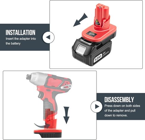 ADVTRONICS Battery Adapter for Milwaukee 12V M12, for Makita 18V Lithium Battery BL1850 BL1850B BL1860B BL1830 BL1815 LXT400 Convert to for Milwaukee 12V M12 Battery in Kuwait