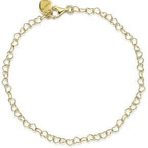 Amberta Women's 925 Sterling Silver Heart Bracelet