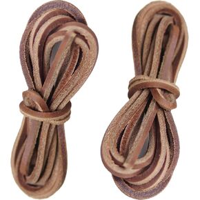 أربطة أحذية من الجلد الطبيعي من Jeereal | شريطان من الجلد | طول 72 بوصة | عرض 0.16 بوصة (4 مم)| سُمك 0.125 بوصة (3 مم). in Kuwait