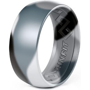 Rinfit Silicone Rings for Men - Mens Silicone Wedding Bands - Step Edge, Flexible Rubber Wedding Rings for Men - Rubber Rings Men for Sports & Workout in Kuwait
