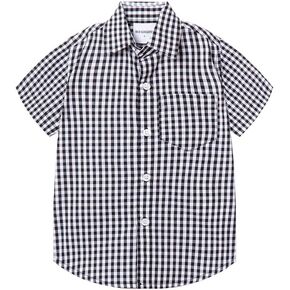 Mud Kingdom Boys Shirt Button Down Short Sleeve Collared Round Bottom Back Pleat Casual Summer in Saudi Arabia