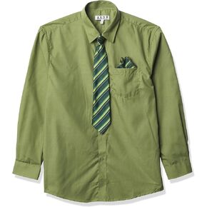 مجموعة قميص a.x.n.y للأولاد بأكمام طويلة وأزرار سفلية مع ربطة عنق وجيب مربع in Kuwait