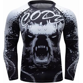 Red Plume Men Cool Dry 3D Digital Printing Compression Long Sleeve Base Layer Shirts, Sports& Fitness Tee in Kuwait