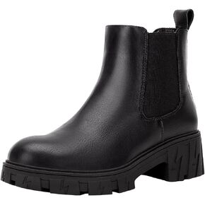 Jeossy Women's 9620 Chelsea Ankle Boots | Fashion Lug Sole Platform Elastic Slip-on Booties