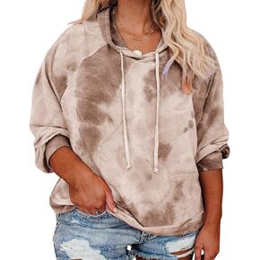 VISLILY Plus-Size Hoodies for Women Tie Dye Sweatshirts Tops