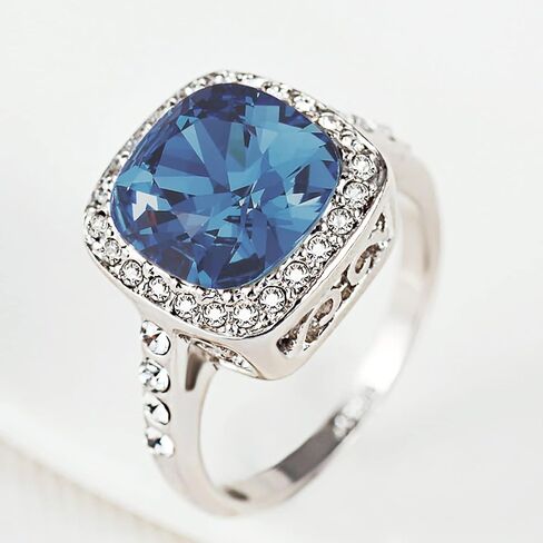 Acefeel Yellow Shinning Cubic Zirconia Topaz Rings For Women 18K Rose Gold Plated in Kuwait