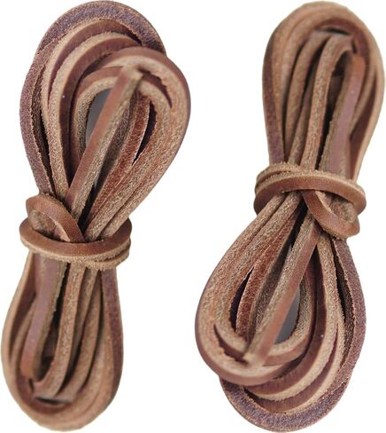 أربطة أحذية من الجلد الطبيعي من Jeereal | شريطان من الجلد | طول 72 بوصة | عرض 0.16 بوصة (4 مم)| سُمك 0.125 بوصة (3 مم). in Kuwait