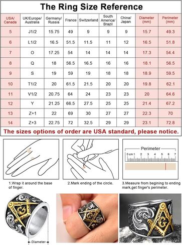 FaithHeart Masonic Signet Rings for Men, Stainless Steel Freemason Jewelry, Punk Biker Thumb Ring with Delicate Packaging in Kuwait