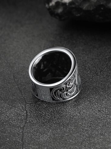 FaithHeart Masonic Signet Rings for Men, Stainless Steel Freemason Jewelry, Punk Biker Thumb Ring with Delicate Packaging in Kuwait