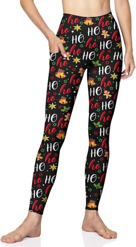baprrjy Christmas Leggings for Women, High Waist Yoga Pants Tummy Control Seamless Athletic Leggings Workout Pants in Kuwait
