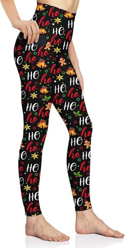 baprrjy Christmas Leggings for Women, High Waist Yoga Pants Tummy Control Seamless Athletic Leggings Workout Pants in Kuwait