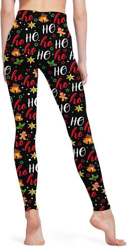 baprrjy Christmas Leggings for Women, High Waist Yoga Pants Tummy Control Seamless Athletic Leggings Workout Pants in Kuwait