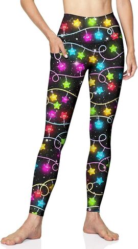 baprrjy Christmas Leggings for Women, High Waist Yoga Pants Tummy Control Seamless Athletic Leggings Workout Pants in Saudi Arabia