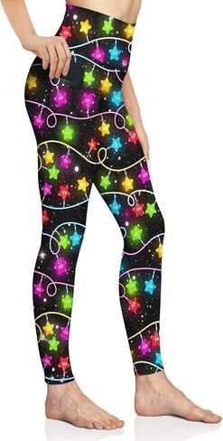 baprrjy Christmas Leggings for Women, High Waist Yoga Pants Tummy Control Seamless Athletic Leggings Workout Pants in Saudi Arabia