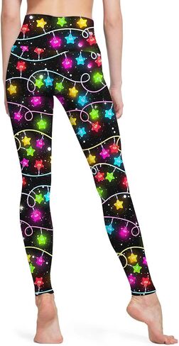 baprrjy Christmas Leggings for Women, High Waist Yoga Pants Tummy Control Seamless Athletic Leggings Workout Pants in Saudi Arabia