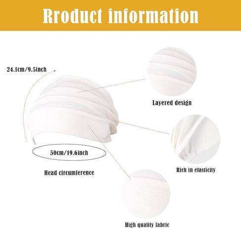 غطاء رأس Ever Fairy للنساء، غطاء رأس قطني مرن سميك للعلاج الكيميائي للرأس والحماية من الشمس (أسود + أبيض + قهوة) in Kuwait