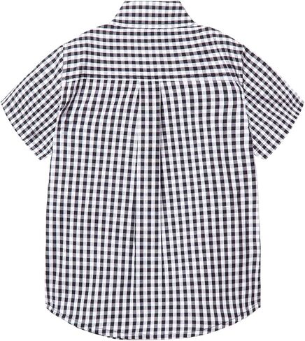 Mud Kingdom Boys Shirt Button Down Short Sleeve Collared Round Bottom Back Pleat Casual Summer in Saudi Arabia