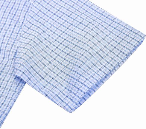 Bienzoe Boys Short Sleeve Shirt: Casual Button Down Cotton Plaid Kids Tops in Kuwait