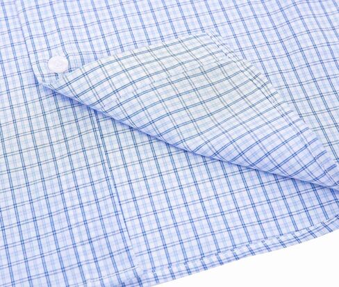 Bienzoe Boys Short Sleeve Shirt: Casual Button Down Cotton Plaid Kids Tops in Kuwait
