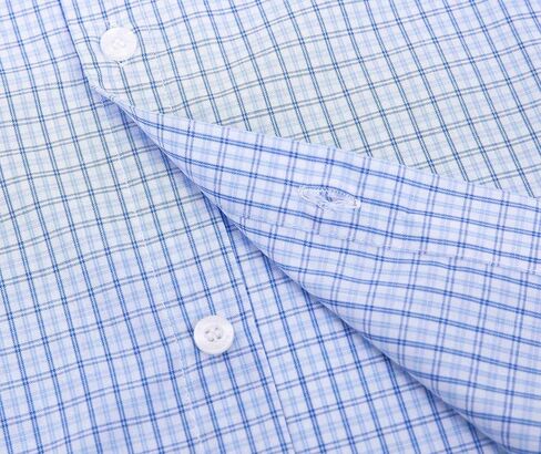 Bienzoe Boys Short Sleeve Shirt: Casual Button Down Cotton Plaid Kids Tops in Kuwait