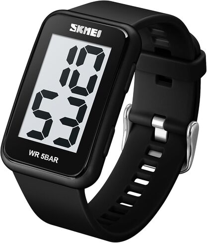 Gosasa Square Men's Women's Digital Watch Big Numbers Dial Waterproof LED Watches for Student Teens in Kuwait