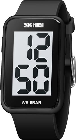 Gosasa Square Men's Women's Digital Watch Big Numbers Dial Waterproof LED Watches for Student Teens in Kuwait