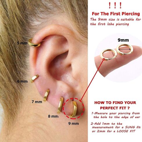 925 فضة صغيرة أقراط طارة ذهب للنساء الفتيات 14K الذهب Huggie أقراط صغيرة هيبوالرجينيك الغضروف أقراط الأطواق in Kuwait