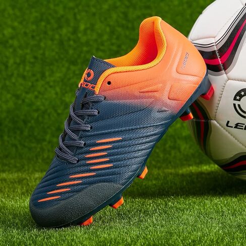 LEOCI Soccer Shoes for Boys Pink Soccer Cleats Breathable Athletic Toddler Black Football Boots for Outdoor Indoor Soccer Shoes for Girls AG/FG in Kuwait