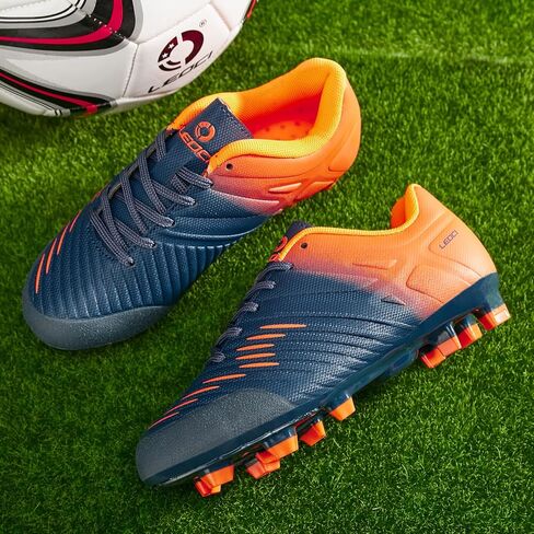 LEOCI Soccer Shoes for Boys Pink Soccer Cleats Breathable Athletic Toddler Black Football Boots for Outdoor Indoor Soccer Shoes for Girls AG/FG in Kuwait