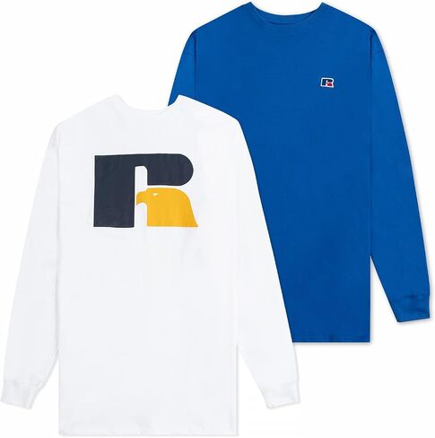 Russell Athletic Big and Tall Long Sleeve T Shirts – 2 Pack Mens Cotton Shirt in Saudi Arabia