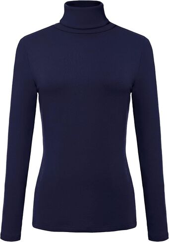 Urban CoCo Women's Turtleneck Slim Fitted Long Sleeve Sweatshirt Active Base Layer Tops Shirts in Kuwait