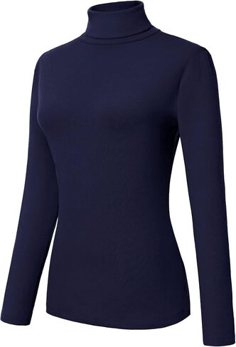 Urban CoCo Women's Turtleneck Slim Fitted Long Sleeve Sweatshirt Active Base Layer Tops Shirts in Kuwait