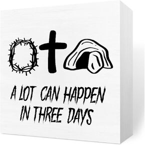 Funny Easter Decorations Rustic Home Office Desk Decor Humor Spring Wood Box Sign Farmhouse Cubicle Shelf Wall Art Decor Easter Is The Only Day 5 X 5 Inch