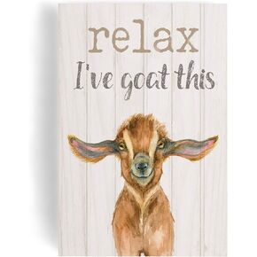 ب. Graham Dunn Relax I've Goat This Cream 5 x 4 الصنوبر الخشب المزخرف سطح الطاولة لوحة in Kuwait