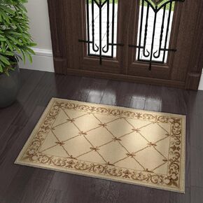 Orleans Traditional Border Black Runner Rug, 2' x 7' in Saudi Arabia