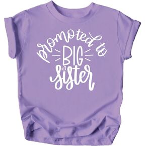 Olive Loves Promoted to Big Sister Colorful Announcement T-Shirt for Baby and Toddler Girls Sibling Outfits in Kuwait